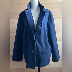 Koret City Blues blazer Size 16 Navy with orange stitching Two Pockets. Vintage